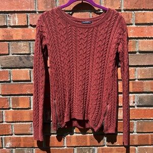 American Eagle Outfitters Red Cable Knit Sweater Size XS